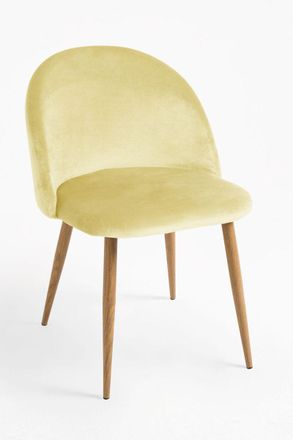 Regalos Miguel Sillas Comedor - Silla Vint Terciopelo - Amarillo Dorado