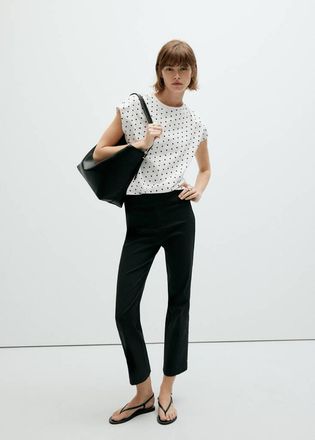 Mango Maglietta cotone a pois bianco - Donna - XS - MANGO