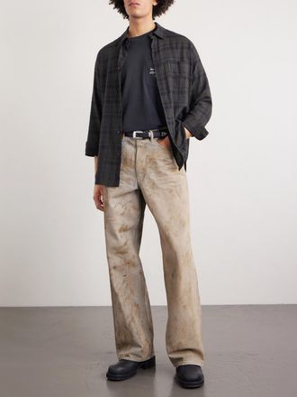 Acne Studios Exford U Oversized Logo-Print Distressed Cotton-Jersey T-Shirt