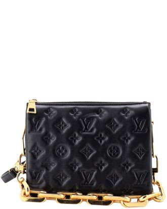 Louis Vuitton Black Monogram Embossed Lambskin Coussin Bb (Authentic Pre- Loved)