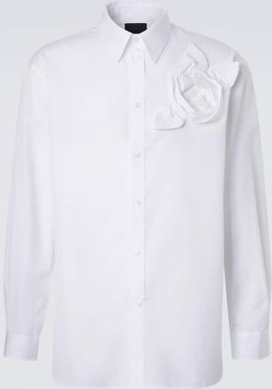 Simone Rocha Floral-applique cotton poplin shirt