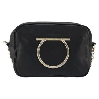 Ferragamo Pre-owned Leren Schoudertas - Dames - Pre-owned - Zwart - Maat: ONE Size Leer
