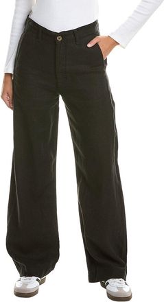 DL1961 Taylor Black Linen Relaxed Barrel Jean