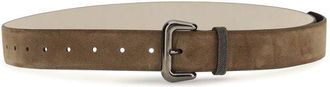 Brunello Cucinelli Suede with Jewelry Detail Belt - Brown