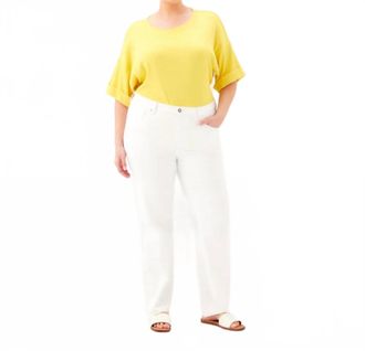 Karen Kane Raw Hem Straight Jeans - Plus In Off White