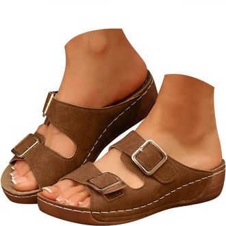 Generic Womens Platform Slide Sandals Summer 2026 with Metal Stud Orthopedic Casual Sandals with Arch Support Comfortable Walking Shoes for Vacation Daily Dre