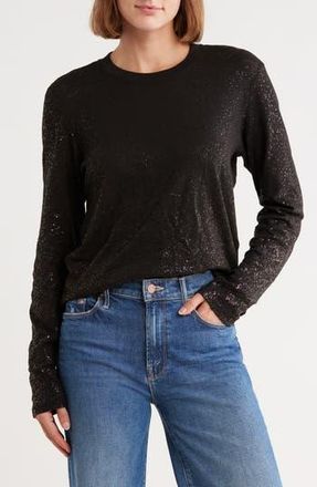 ATM Anthony Thomas Melillo Metallic Cotton Slub Jersey Top in Pitch Black at Nordstrom Rack, Size X-Small