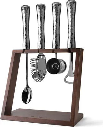 Final Touch 4 Piece Bar Tool Set with Stand - Black Chrome Metal Handles at Nordstrom