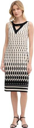 Joseph Ribkoff Jurk met Geometrische Print - Dames - Casual kleedjes - Beige - S - Polyester - Kleedjes