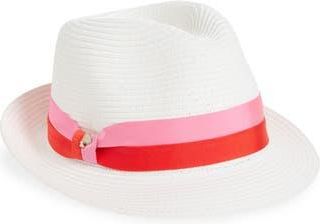 Kate Spade New York trilby bicolor band fedora hat in White at Nordstrom Rack