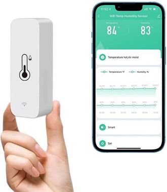 OEM Sensor De Term&oacute;metro E Higr&oacute;metro Wifi, Monitor Inal&aacute;mbrico De Temperatura Y Humedad Para El Hogar, Monitoreo Remoto En Tiempo Real, Termohigr&oacute;metro I