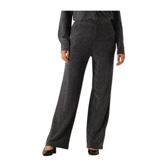 Y.A.S Y.a.s, Broeken, Dames, Grijs, M, Polyester, Glitter Broek voor Glamoureuze Avonden