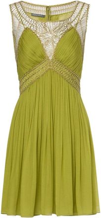 Alberta Ferretti Olive Green Short Dress