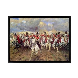 Artery8 Scotland Forever Battle Waterloo Framed Canvas Wall Art Print | Size: W24 x H32