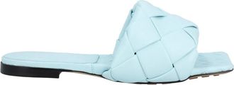 Bottega Veneta Lido Flat Sandal - Dames - Sandalen - Blauw - 39 1/2 EU - Leer - Schoenen