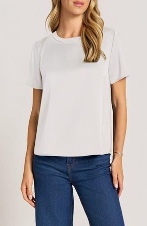 Matty M Clove Satin T-Shirt in Vellum at Nordstrom, Size X-Small