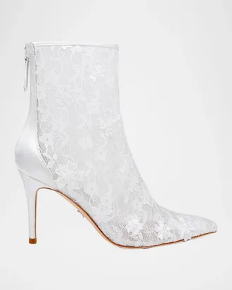 Badgley Mischka Raya 85MM Lace Ankle Boots