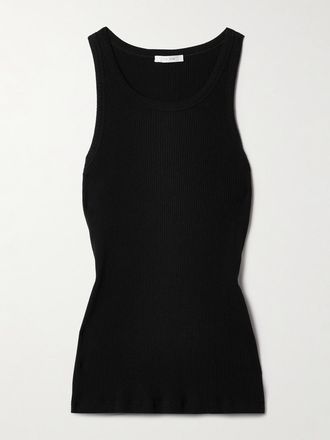 The Row Canotta In Jersey Di Cotone A Coste Misty - Nero