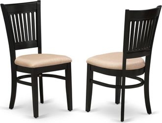 East West Furniture Dining Chair Oak, VAC-BLK-C