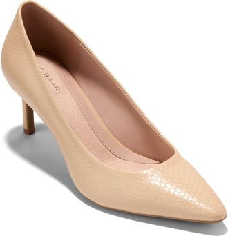 Cole Haan Go-To Janey Croc Embossed Leather Pump in Soft Buff Snake Print Leather at Nordstrom Rack, Size 8.5