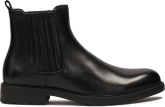 Kazar Zwarte minimalistische herenslippers - Heren - Chelseaboots - Zwart - 40 EU - Leer - Schoenen