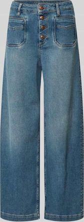 Mos Mosh Jeans mit Knopfleiste und aufgesetzten Taschen in Dunkelblau, Gr&ouml;&szlig;e 25