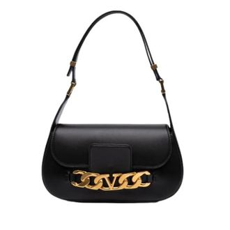 Valentino Pre-owned Vlogo Schoudertas - Dames - Pre-owned - Zwart - Maat: ONE Size Leer