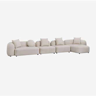 Sklum Sklum - Sof&aacute; Modular Chaise Longue Derecho De 4 Piezas En Chenilla Coco