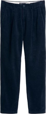 Marc O'Polo Osby Pleat Woven Pants - Heren - Straight fit broeken - Blauw - W30 L32 - Katoen - Broeken
