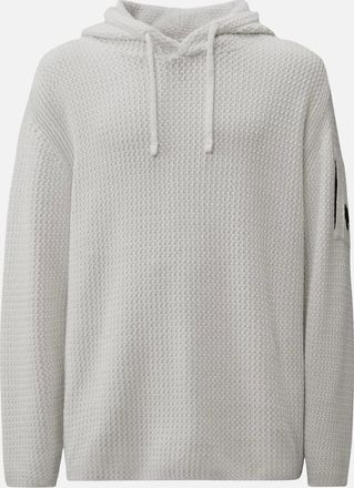 C.P. Company Mens Chenille Cotton Textured White Hoodie - Size: 42