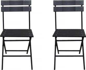 Habitat & Jardin Silla de jardín plástico negro 45 x 40 x 79 cm