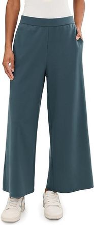Eileen Fisher Lightweight Ponte Wide Ankle Pants Womens Clothing Eucalyptus : LG 27, Tencel/Polyamide/Elastane