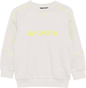 Balmain Kids Sweatshirts, male, Gray, 4 Y, Logo Sweatshirt