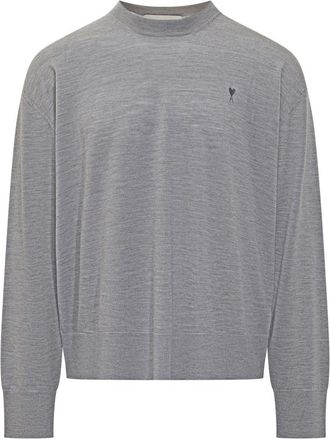 Ami Grey Crew Neck Sweaters