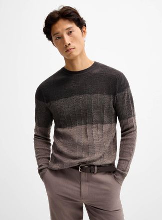 Robert Barakett Mens Marchetti herringbone textured sweater