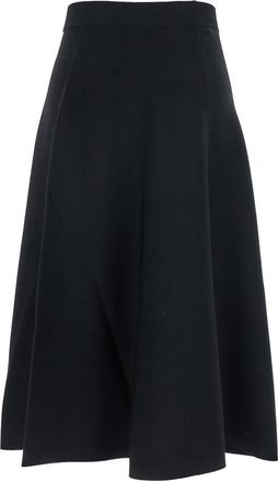 Max Mara Womens Black Midi Skirt With Elastic High Waist Viscose