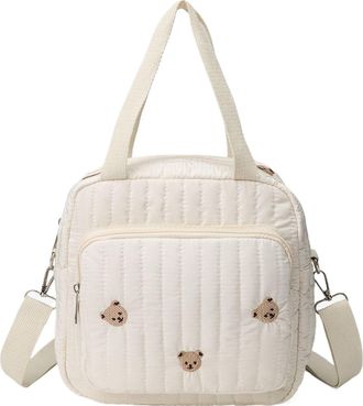 Generic Women Cotton Small Diaper Bag Tote Maternity Bag for Mom Travel Outdoor (Bear) (style1)