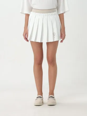 Brunello Cucinelli White Pleated Skirt, Brand Size 44 (US Size 10)