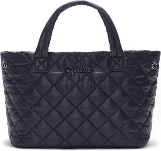 MZ Wallace Mini Metro City Quilted Nylon Tote in Black at Nordstrom