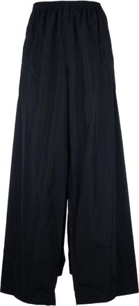 Balenciaga drawstring-waist wide-leg trousers - Black