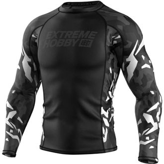 OEM Rashguard De Manga Larga Extreme Hobby Black Panther Negro Y Blanco M