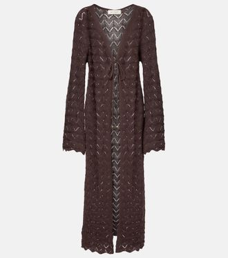 Bananhot Boha pointelle cotton-blend beach cover-up