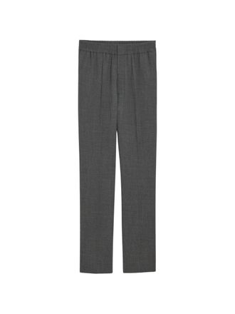 Ami Elasticated-Waist Wool Straight-Leg Pants