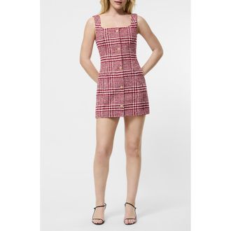 French Connection Plaid Boucl&eacute; Minidress in Scarlet Multi at Nordstrom Rack, Size 10