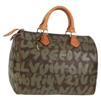 Louis Vuitton Tweedehands Canvas handtassen - Dames - Pre-owned - Groen - Maat: ONE Size Leer