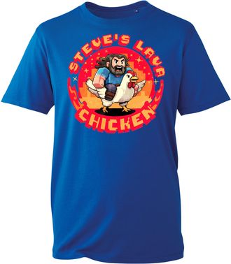 Generic Steves Lava Chicken T-Shirt, Funny Humourus Game Food Trending Movie Character Shirt, Gift Unisex Tee Top (Royal, 2XL Years)