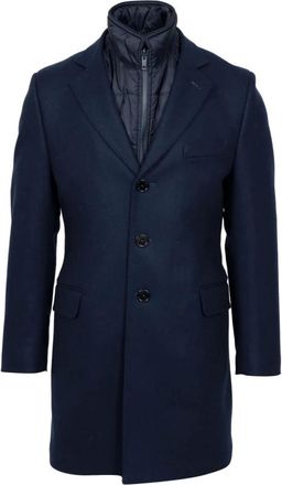 Fay Jassen, Heren, Blauw, S, Wol, Double Coat