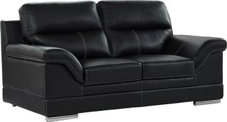 Vente-Unique Sof&aacute; de 2 plazas de piel de b&uacute;falo MONIKA - Negro