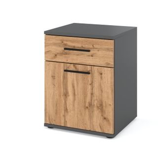 OEM Mesita De Noche Gris, Mesa Wotan Roble 1d1s