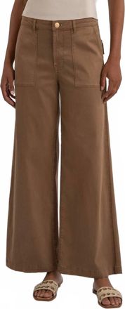 Kut from the Kloth Meg High Waist Ankle Wide Leg Pants In Saddle Brown